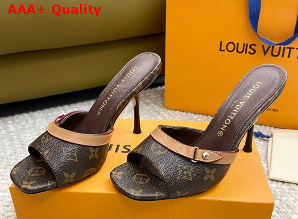 Louis Vuitton Neo Revival Mule in Monogram Canvas and Natural Calf Leather Replica
