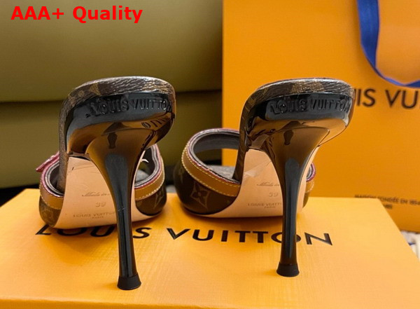 Louis Vuitton Neo Revival Mule in Monogram Canvas and Natural Calf Leather Replica