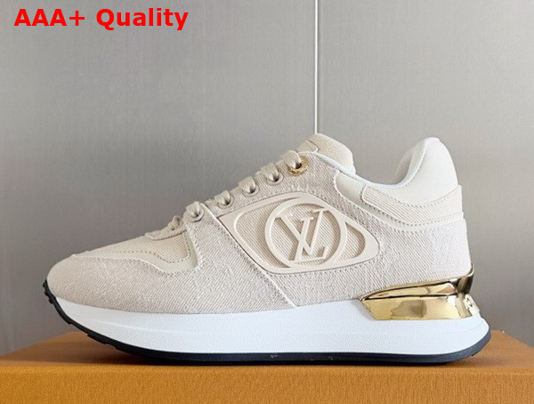 Louis Vuitton Neo Run Away Sneaker in Beige Monogram Denim and Natural Calf Leather Replica