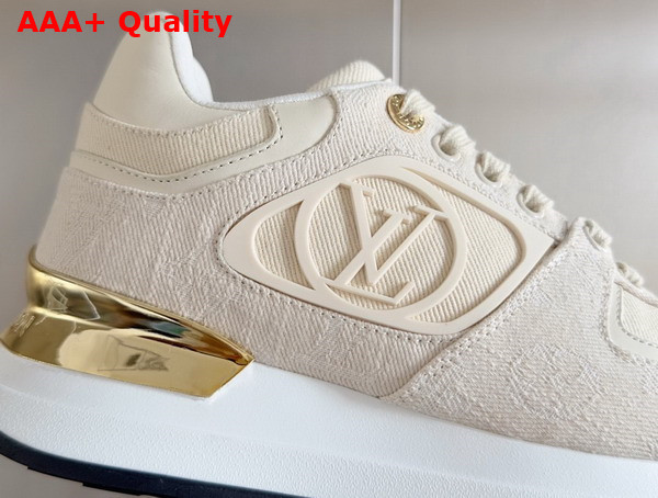 Louis Vuitton Neo Run Away Sneaker in Beige Monogram Denim and Natural Calf Leather Replica