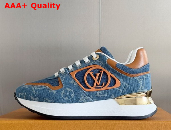 Louis Vuitton Neo Run Away Sneaker in Blue Monogram Denim and Natural Calf Leather 1ACHR7 Replica