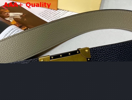 Louis Vuitton Neo Trunk 40mm Reversible Belt Grey and Black Grained Calfskin Replica
