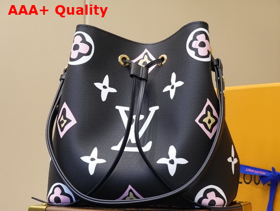 Louis Vuitton NeoNoe MM Bucket Bag Wears the Seasons Monogram Pattern Black Monogram Coated Canvas M45821 Replica