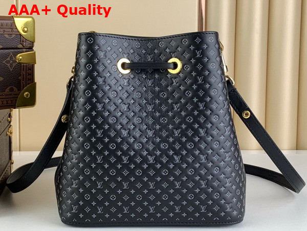 Louis Vuitton Neonoe BB Bucket Bag in Black Calfskin Leather Embossed with the Nano Monogram Pattern M22598 Replica