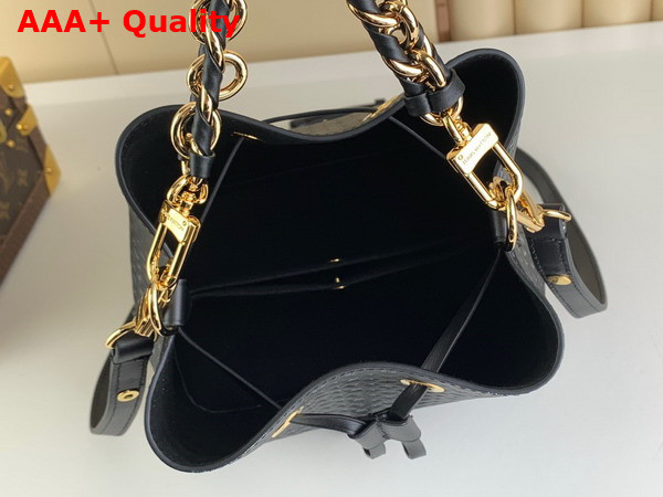 Louis Vuitton Neonoe BB Bucket Bag in Black Calfskin Leather Embossed with the Nano Monogram Pattern M22598 Replica