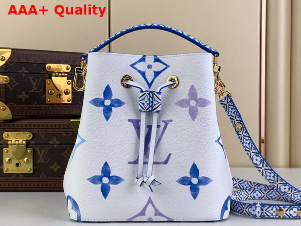 Louis Vuitton Neonoe BB Bucket Bag in Blue Monogram Coated Canvas M22986 Replica