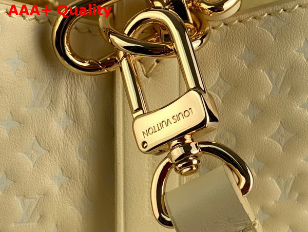 Louis Vuitton Neonoe BB Bucket Bag in Yellow Calfskin Leather Embossed with the Nano Monogram Pattern M22599 Replica