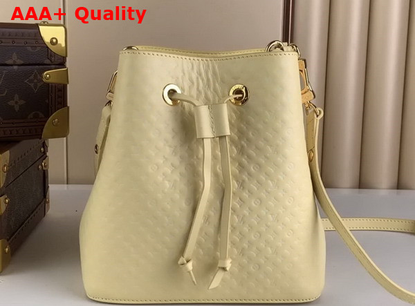 Louis Vuitton Neonoe BB Bucket Bag in Yellow Calfskin Leather Embossed with the Nano Monogram Pattern M22599 Replica