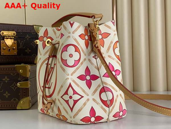 Louis Vuitton Neonoe BB Handbag in Coral Monogram Tiles Coated Canvas M25315 Replica