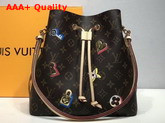Louis Vuitton Neonoe Bucket Bag Features a Decor of Locks and Keys and Blossoms M44369 Monogram Replica