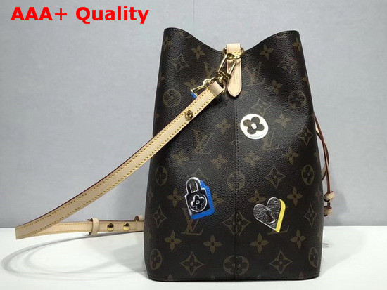 Louis Vuitton Neonoe Bucket Bag Features a Decor of Locks and Keys and Blossoms M44369 Monogram Replica