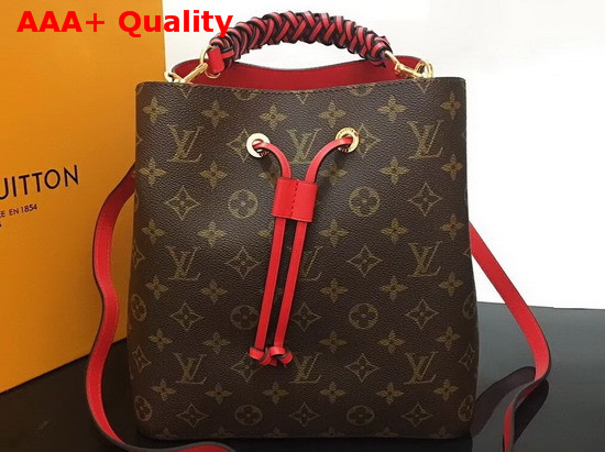 Louis Vuitton Neonoe Monogram Coated Canvas with Coquelicot Red Smooth Cowhide Leather Trim M43985 Replica