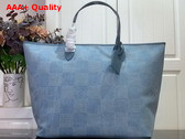 Louis Vuitton Nevereverfull Denim Blue Damier Denim 3D Cotton Canvas N00198 Replica