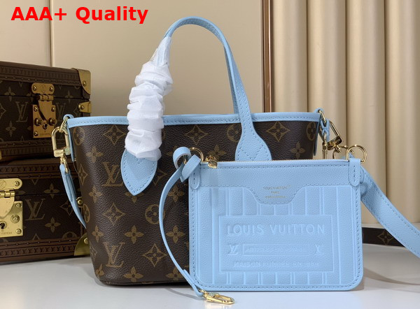Louis Vuitton Neverfull Bandouliere Inside Out BB Monogram Sky Blue M28336 Replica
