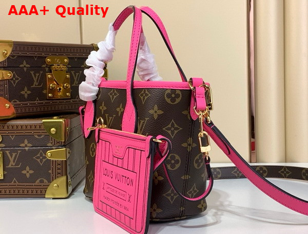 Louis Vuitton Neverfull Bandouliere Inside Out BB Rose Pondichery Cowhide Leather and Monogram Coated Canvas M12106 Replica