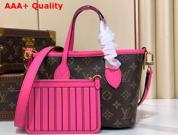 Louis Vuitton Neverfull Bandouliere Inside Out BB Rose Pondichery Cowhide Leather and Monogram Coated Canvas M12106 Replica