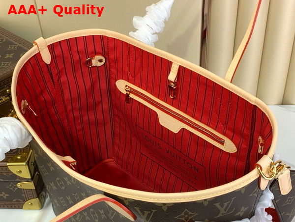 Louis Vuitton Neverfull Bandouliere Inside Out MM Monogram Rouge Sari M12096 Replica