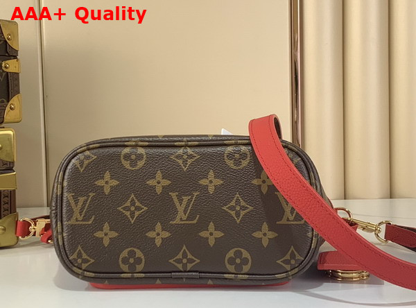 Louis Vuitton Neverfull Inside Out BB Monogram Sari Red Grained Cowhide Leather and Coated Canvas M28318 Replica