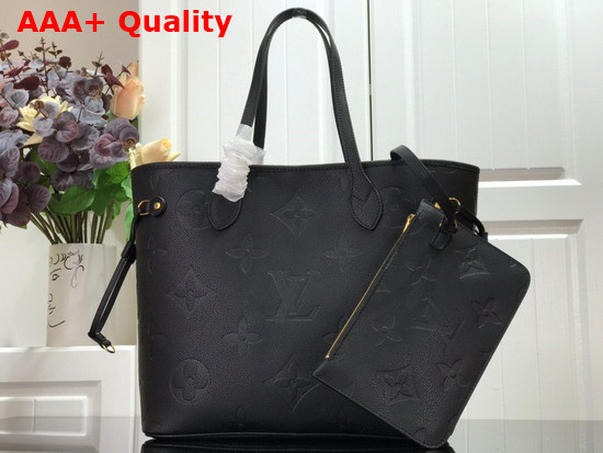 Louis Vuitton Neverfull MM Black Monogram Empreinte Leather M45685 Replica