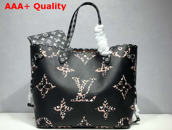 Louis Vuitton Neverfull MM Black Monogram Print Canvas Replica