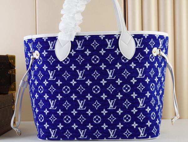 Louis Vuitton Neverfull MM Blue Monogram Jacquard Velvet M46220 Replica