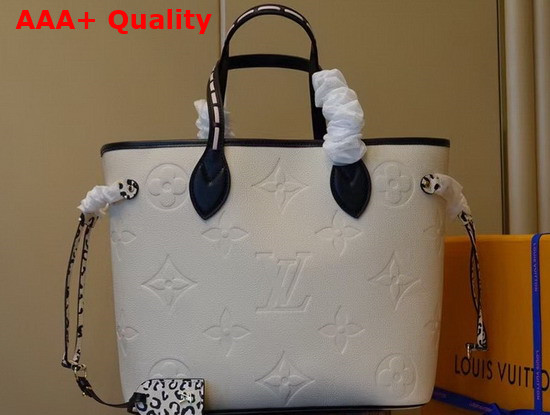 Louis Vuitton Neverfull MM Cream Monogram Empreinte Leather M58525 Replica