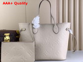Louis Vuitton Neverfull MM Creme Monogram Empreinte Leather M46676 Replica