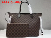 Louis Vuitton Neverfull MM Damier Ebene Canvas Pink Interior Replica