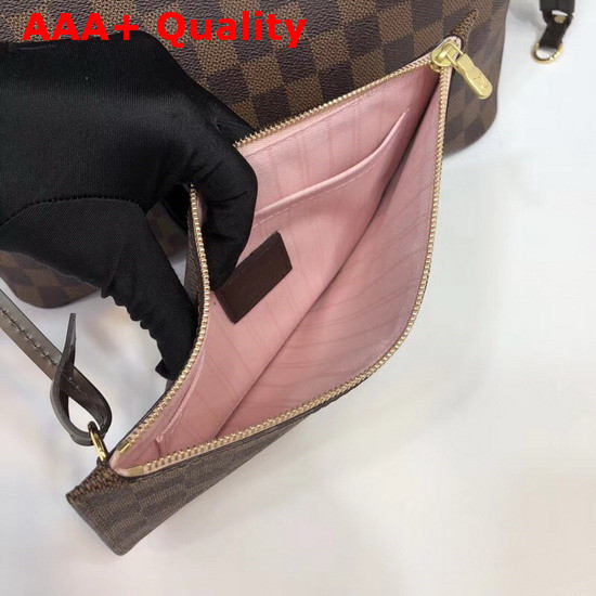 Louis Vuitton Neverfull MM Damier Ebene Canvas Pink Interior Replica