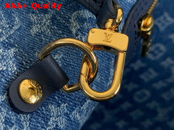 Louis Vuitton Neverfull MM Handbag in Denim Blue Cowhide Leather M14856 Replica