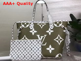 Louis Vuitton Neverfull MM Kaki Monogram Coated Canvas M44568 Replica