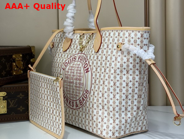 Louis Vuitton Neverfull MM LV Stamp Nude Rose M29483 Replica