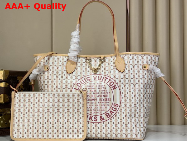 Louis Vuitton Neverfull MM LV Stamp Nude Rose M29483 Replica