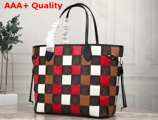 Louis Vuitton Neverfull MM Maxi Woven Monogram Canvas and Multicolor Calf Leather Replica