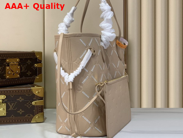 Louis Vuitton Neverfull MM Monogram Empreinte Couture Leather Hazelnut Couture M29486 Replica