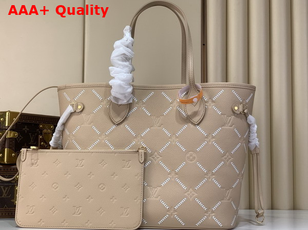 Louis Vuitton Neverfull MM Monogram Empreinte Couture Leather Hazelnut Couture M29486 Replica