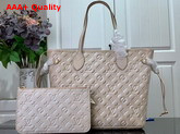 Louis Vuitton Neverfull MM Pale Beige Sprayed and Embossed Grained Cowhide Leather M46231 Replica