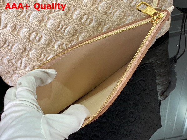 Louis Vuitton Neverfull MM Pale Beige Sprayed and Embossed Grained Cowhide Leather M46231 Replica