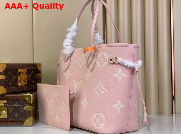Louis Vuitton Neverfull MM Pink Quartz Monogram Empreinte Leather M14210 Replica