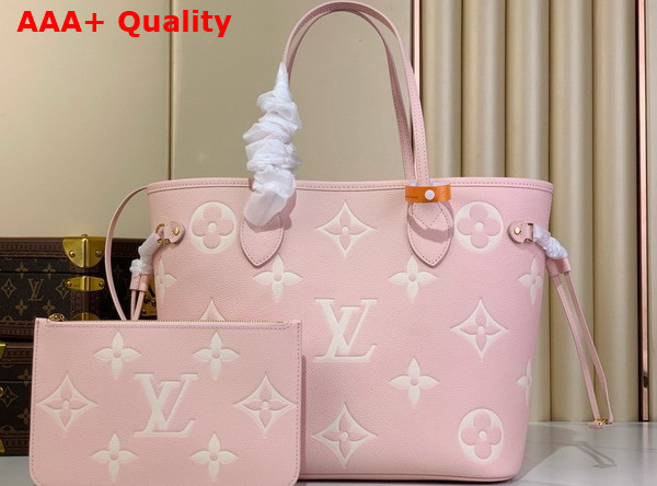 Louis Vuitton Neverfull MM Pink Quartz Monogram Empreinte Leather M14210 Replica