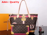 Louis Vuitton Neverfull MM Printed Monogram Canvas and Leather Patches Replica