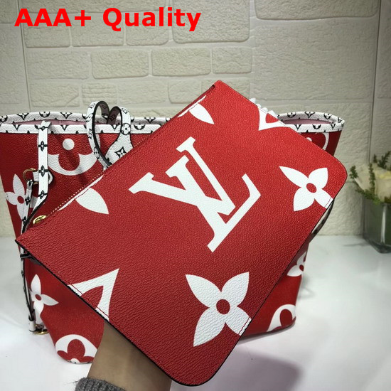 Louis Vuitton Neverfull MM Red Monogram Canvas Replica