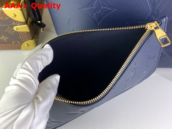 Louis Vuitton Neverfull MM Tote Bag in Navy Blue Monogram Empreinte Leather M47143 Replica