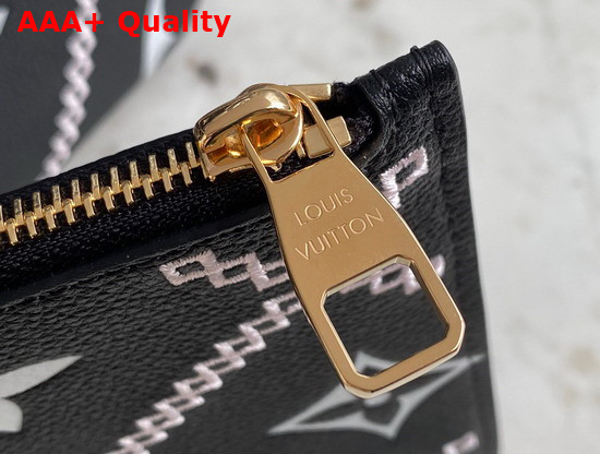 Louis Vuitton Neverfull MM Tote in Black Monogram Empreinte Leather with Heritage Malletage Pattern M46040 Replica