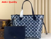 Louis Vuitton Neverfull MM Tote in Blue Monoglam Coated Canvas M22921 Replica