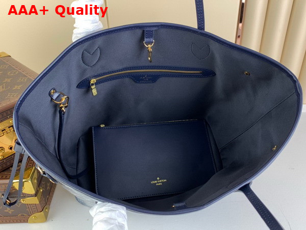 Louis Vuitton Neverfull MM Tote in Blue Monoglam Coated Canvas M22921 Replica