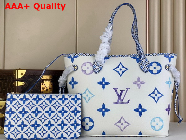 Louis Vuitton Neverfull MM Tote in Blue Monogram Coated Canvas M22979 Replica