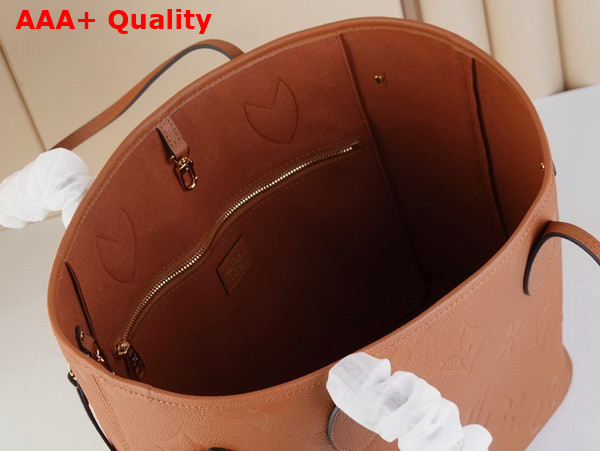 Louis Vuitton Neverfull MM Tote in Brown Embossed Monogram Empreinte Leather Replica