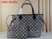 Louis Vuitton Neverfull MM Tote in Gray Monogram Jacquard Denim M21465 Replica