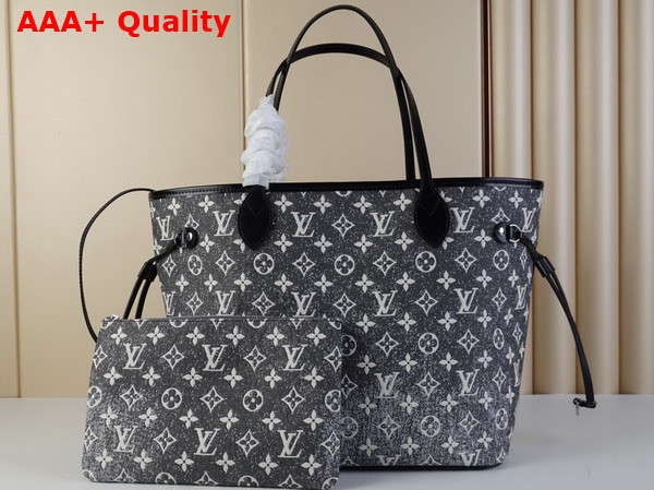 Louis Vuitton Neverfull MM Tote in Gray Monogram Jacquard Denim M21465 Replica